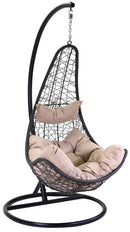 Amaca Dondolina da Giardino in Acciaio e Polyrattan Grigio