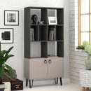 Libreria Bene 80x30x166 cm con ante antracite tortora