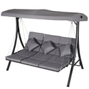 Dondolo 3 Posti da Giardino 200 x 115 x 168 cm  Sling Grigio