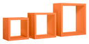 Set 3 Mensole da Parete Cubo in Fibra di Legno Rubic Arancio