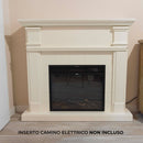 Cornice da Pavimento per Inserto Camino Elettrico 114x28,2x102,2 cm in MDF Sined Caldera Bianco