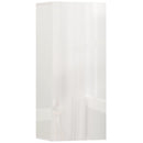 MobilettoPensile da Bagno con 2 Ripiani in Vetro Regolabili e Anta Senza Maniglia Bianco Lucido      