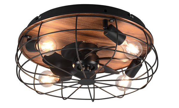 prezzo Plafoniera con Ventilatore da Interno Attacco E27 Ø50 cm Metallo Nero Opaco