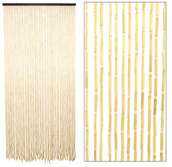 Rideau en Fil pour Moustiquaire 120x240 cm en Bambou Moyen Clair prezzo