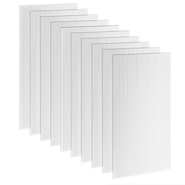 acquista Set 10 Lastre Alveolari 120x60 cm Anti-UV Tagliabili per Serre e Pensiline Tettoie in Policarbonato Trasparente