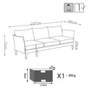 Set Salotto da Giardino Divano 2 Poltrone e Tavolino con Cuscini in Alluminio Bianco