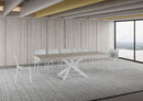 Tavolo Allungabile 160-420x90x77 cm Volantis Premium Cashmere Telaio Bianco 