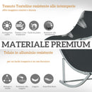 Set 2 Sdraio da Giardino 61x165x63 cm Pieghevoli in Alluminio e Textilene Nero      