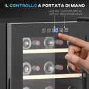 Cantinetta Vino Refrigerata per 41 Bottiglie Capacità 91L con Controllo Temperatura e Ripiani in Legno Nero   