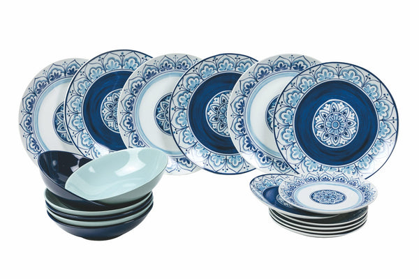 Service De Table 18 Pièces en Porcelaine et Grès 6 Places VdE Tivoli 1996 Maiori prezzo