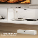 Mobile Porta TV fino a 75" Sospeso 180x33x30 cm con Ante a Pressione in Legno Bianco Lucido      