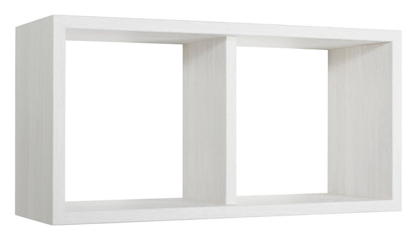 Etagère rectangulaire 2 compartiments muraux 70x30x23,7 cm en fibre de bois Morgana Chêne Maxi Blanchi sconto