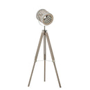Lampada da Terra Tripode in Legno di Pino e Acciaio  