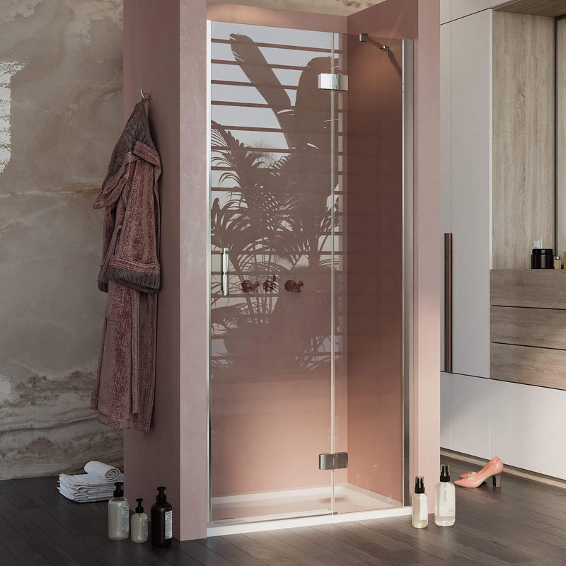 Porta Doccia 1 Anta Battente in Cristallo Trasparente 6mm H190 Fosterberg Herning Varie Misure