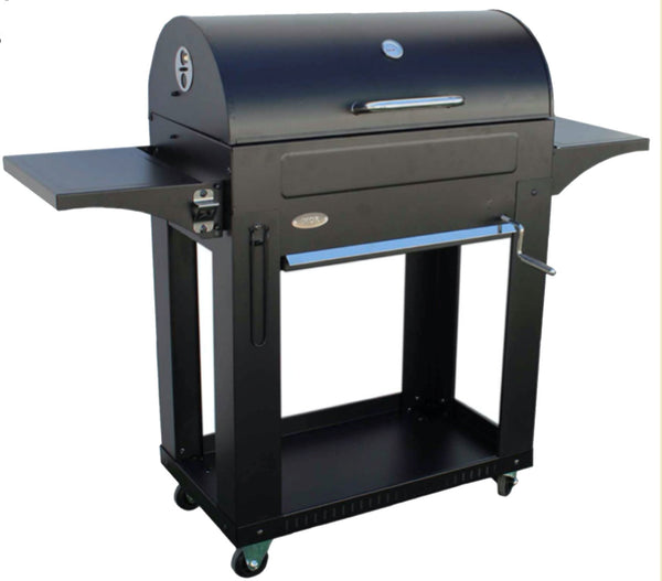 Barbecue a Carbone 140x44x120 cm con 3 Griglie e Coperchio in Acciaio Milano Nero prezzo