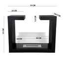 Camino a Bioetanolo da Terra Venus Free Standing Geometrico e Vetri Protettivi Serbatoio 850 ml in Acciaio Verniciato Nero      