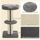 Albero Tiragraffi con Cuccia per Gatti in Legno Sisal 45x45x81 cm  Grigia