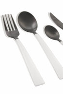 Servizio Set di Posate 24 Pezzi in Acciaio Villa d'Este Home Tivoli Inverse Nero/Bianco