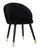 Chaise Loty noire 57x58x80 cm en bois et velours noir et doré