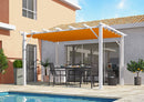 Pergola da Giardino 4x3x2,3 m in Alluminio Bianco con Telo di Copertura 140g/mq Ruggine