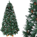 Albero di Natale Innevato King Premium 250 cm 1600 Rami Folto con Pigne in PVC Verde      