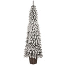 Albero di Natale Artificiale Floccato Effetto Realistico Innevato 210 cm 417 Rami Montaggio Fasciato Effetto Neve