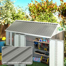 Set 12 Pannelli di Ricambio 129x45 cm per Casette da Giardino in Acciaio Zincato Grigio      