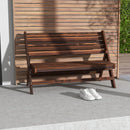 Panchina da Giardino 2 Posti 122x63x83 cm Pieghevole a Doghe in Legno di Pino Carbonizzato      