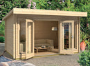 Casetta Salotto da Giardino con Vetrata Doppia 408x268 cm in Legno Dorset