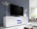 Mobile TV 2 Porte 1 Nicchia 181x43x56cm TFT  Basic Bianco Lucido