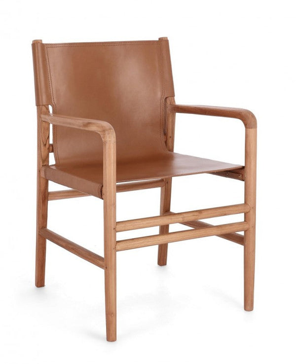 acquista Sedia 57x58x85 cm Caroline in Pelle Cognac