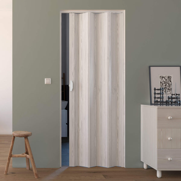 online Porte Pliante Intérieure 83x214 cm en PVC Saba Caroline Pin Blanc