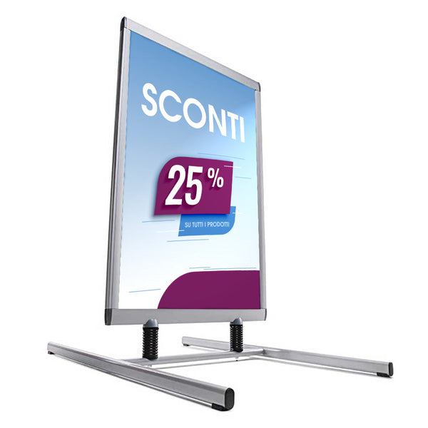 Espositore Pubblicitario Biffaciale 62,4X112X96 cm in Alluminio da Esterno Antivento Silver acquista