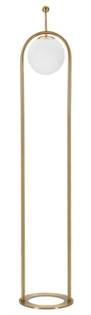 Lampada da Terra Glamy Arc Ø28x168 cm in Ferro e Vetro Oro e Bianco      