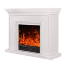 Camino Elettrico da Pavimento 80x100x30 cm Effetto Fiamma 1500W Rafael Bianco