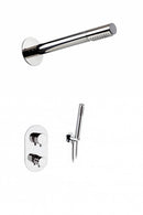 Braccio Doccia Bagno Soffione Incassato Deviatore e Doccetta in Acciaio Ama Luxury Aurora