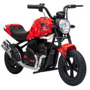 Moto da Cross Elettrica per Bambini 6-12 Anni 24 V 120x58x71,5 cm con Motore 180 W e Pneumatici in Gomma 30 cm Rossa      