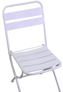 Set Tavolo e 2 Sedie Pieghevoli da Giardino in Metallo Rovigo Bianco