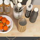 Carrello da Cucina con Portabottiglie Integrato 67x37x87 cm in Legno Nero e Rovere  