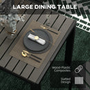 Set Tavolo e 4 Sedie Impilabili da Giardino in Acciaio e Doghe in Plastica   Nero