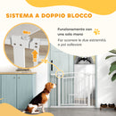 Cancelletto di Sicurezza per Animali con Estensioni 76-104x77cm Porta per Gatti Bianco 