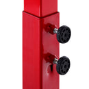 Canestro Basket Autoportante 210-260 cm Altezza Regolabile  e Ruote in Acciaio Rosso