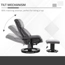 Poltrona Relax Massaggiante Reclinabile con Poggiapiedi e Telecomando in Finta Pelle PU Grigio