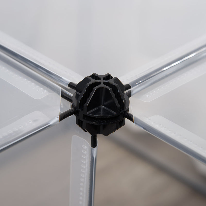 Recinto per Animali Modulabile 140x70x70 cm con Pannelli 35x35 cm in Acciaio e PP Nero  