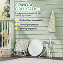 Set da Giardino per Bambini 2-5 Anni con Tavolino 2 Sedie e un Ombrellone Bianco    