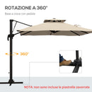 Ombrellone da Giardino Decentrato 3x3 m in Alluminio e Poliestere Cachi