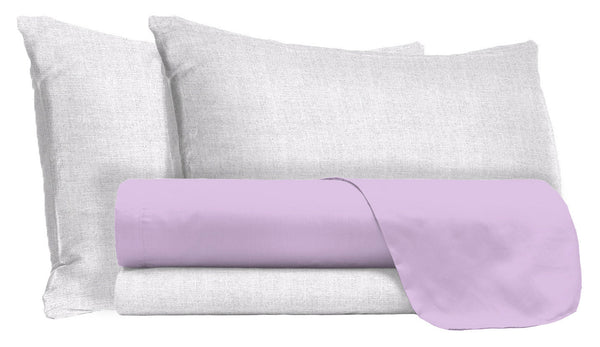online Ensemble de draps et taies d'oreiller en coton lilas différentes tailles