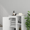 Mobile da Bagno 3 Ripiani Aperti e Armadietto 53x30x80 cm Bianco   