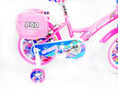 Bicicletta per Bambina 12" 2 Freni con Cestino e Borse Laterali Rosa e Bianca