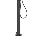 Doccia da Giardino in Alluminio Soffione Led e Doccino Sined Luna Alu D Nero 